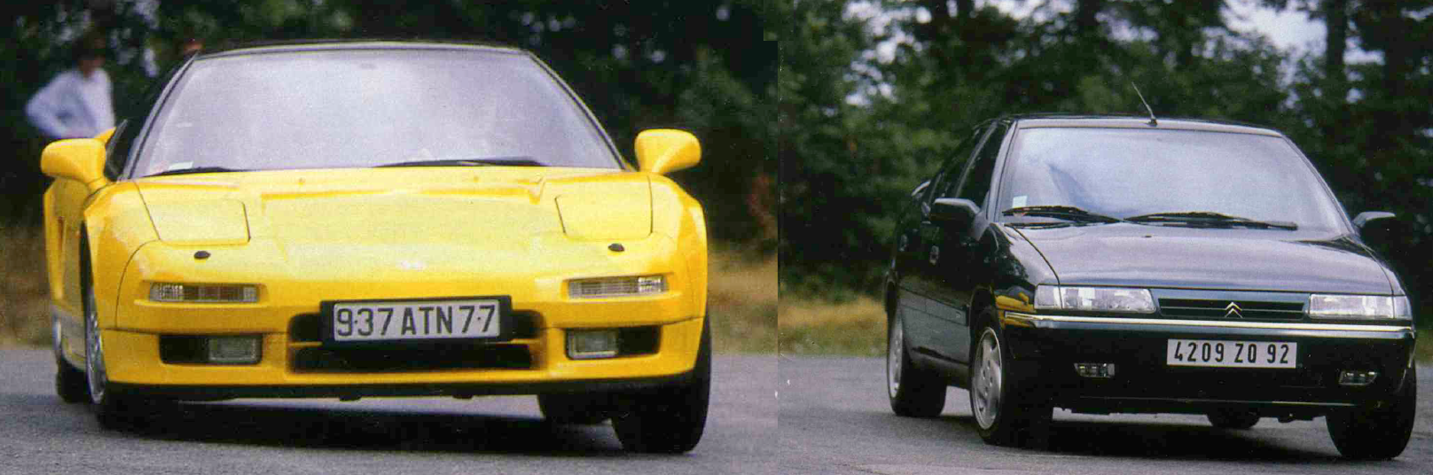 Face à la Honda NSX, dans le même virage, la Xantia Activa est nettement plus à l'aise